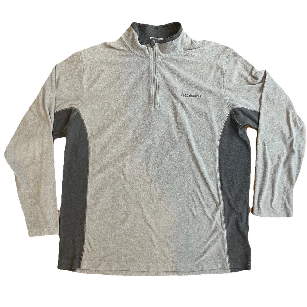 Columbia Sportswear Men's Fleece 1/4 Zip Pullover Gray Black Size L